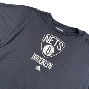 Adidas Go To Tee Mens Black Brooklyn Nets Primary Logo Sports T-Shirt‎ Size 2X